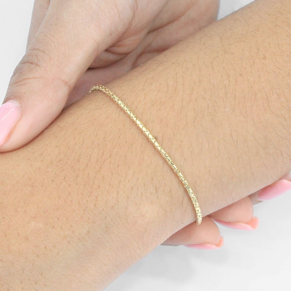 Pulsera de Eslabón Hueco en Tejido MouseTail Especial Brillante mod. 9772