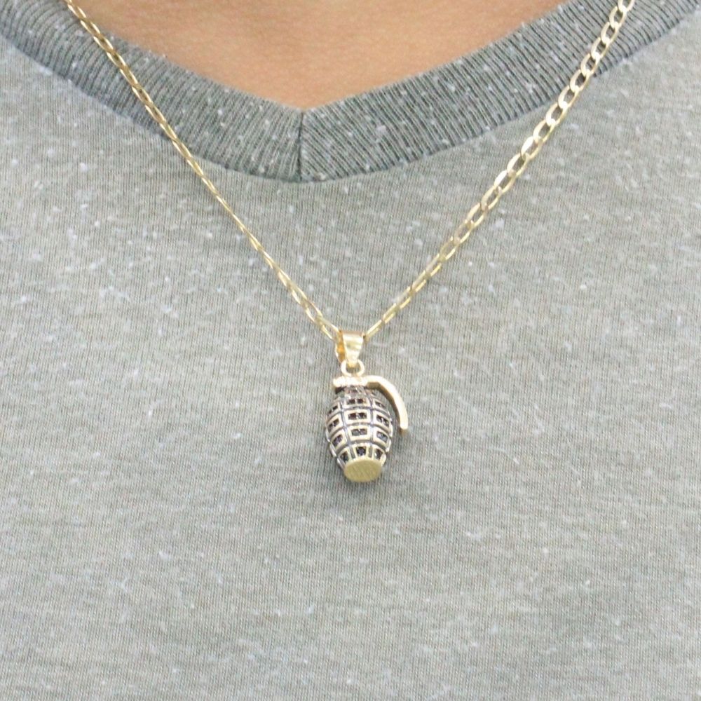 Dije de Oro 14k Diseño de Granada con Incrutación de Zirconias mod. 9431