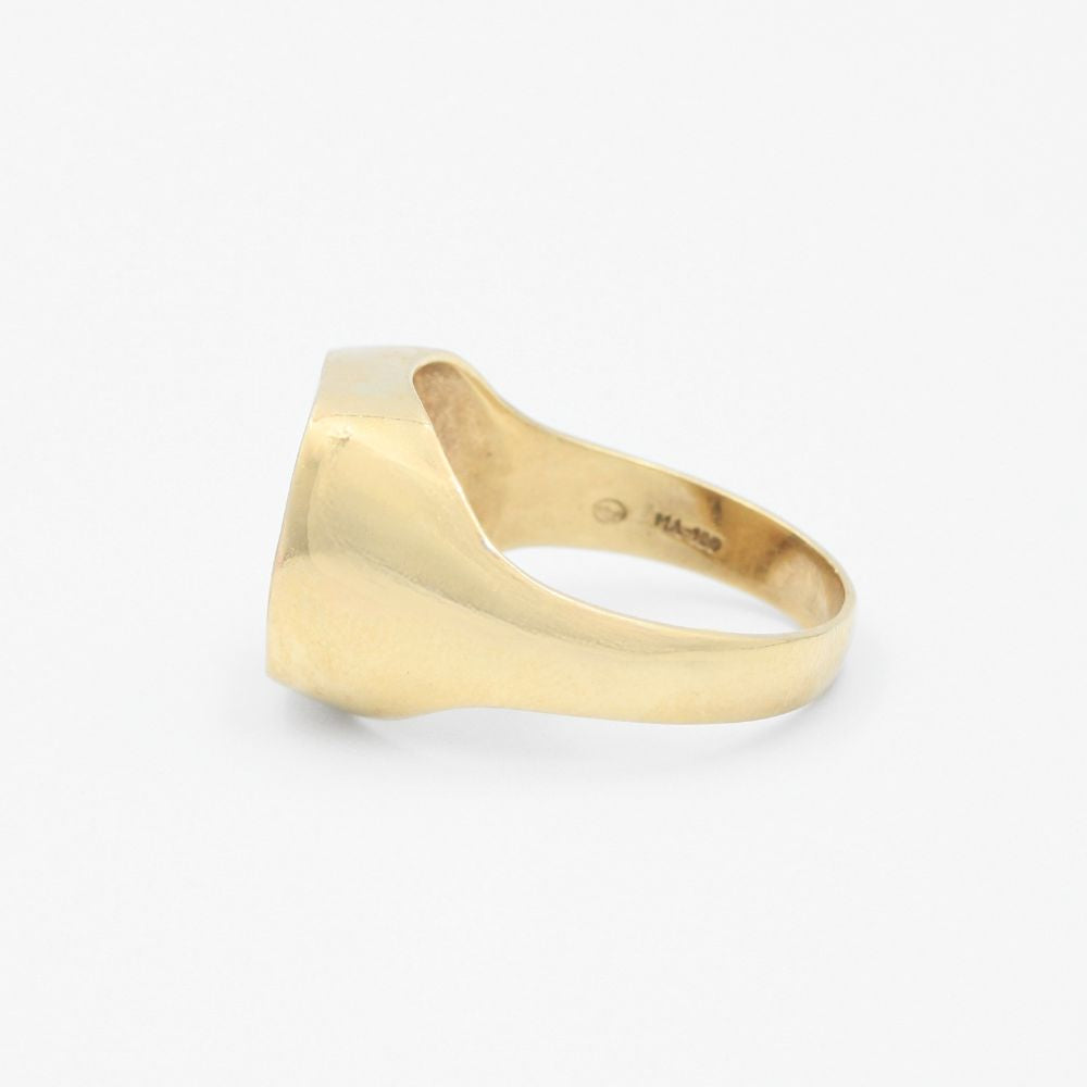 Anillo de Oro 14k de Diseño Brillante con Incrustación de Ojo de Tigre mod. 1962