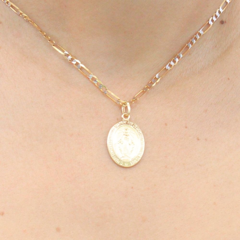 Medalla de Oro 14k de la Virgen Milagrosa mod. 9543