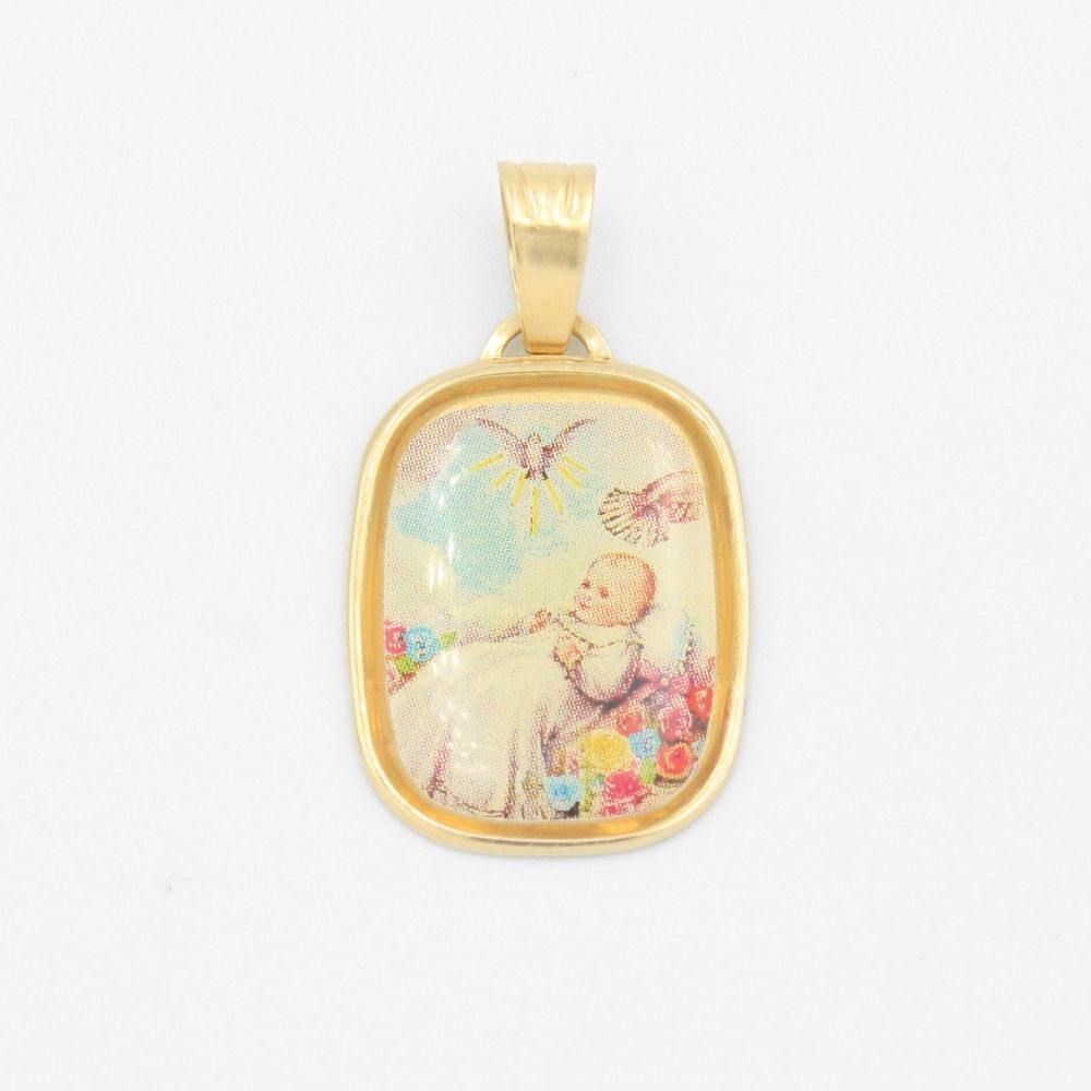 Medalla de Oro 14k para Bautizo mod. 9544