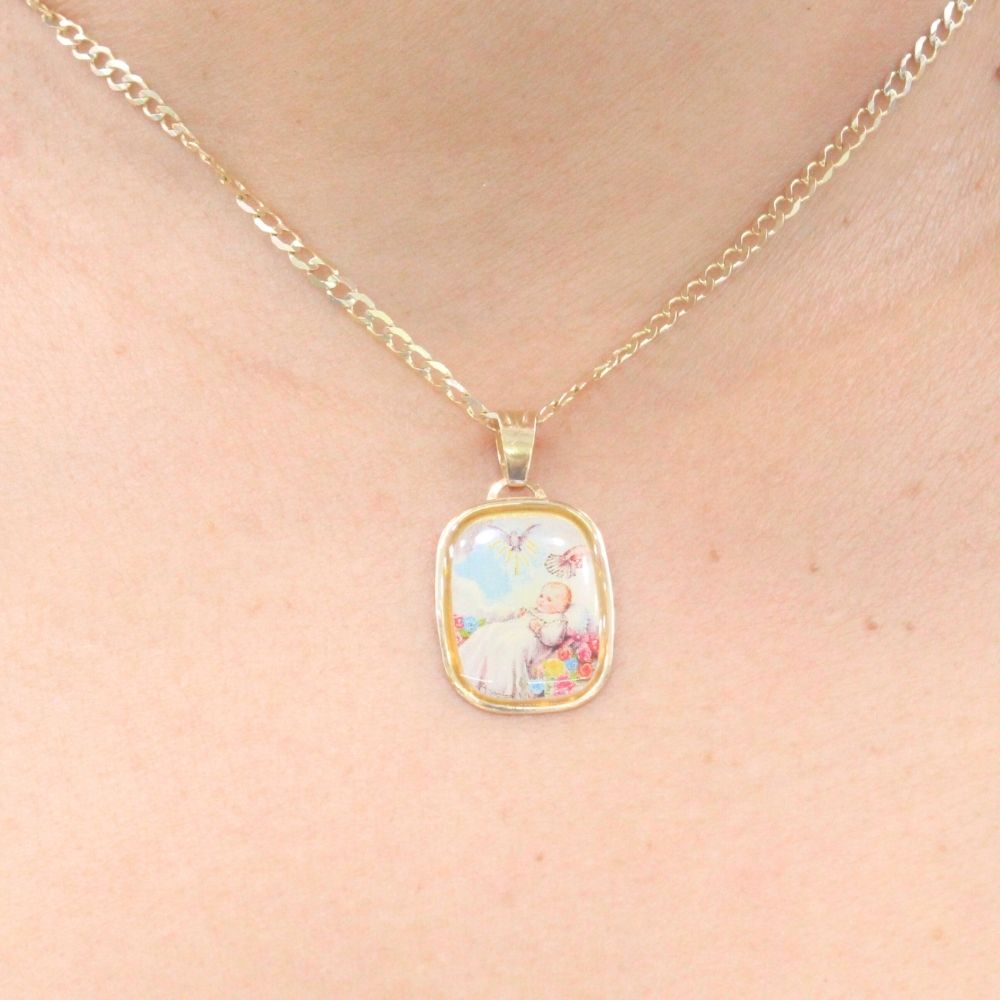 Medalla de Oro 14k para Bautizo mod. 9544