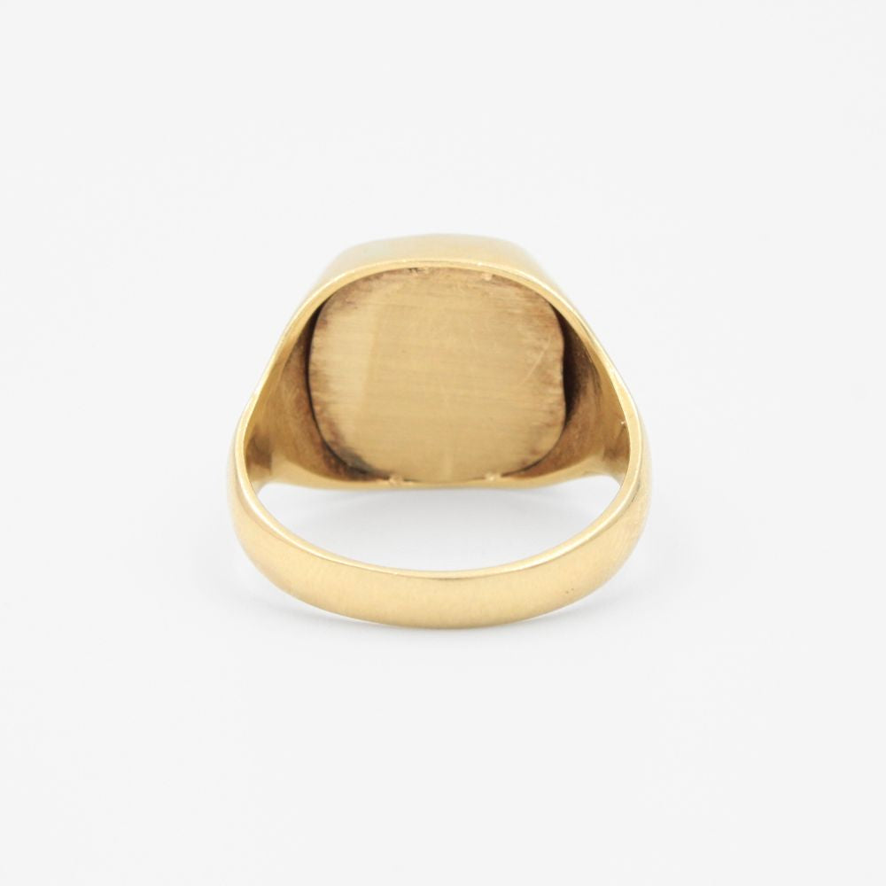 Anillo de Oro 14k de Diseño Brillante con Incrustación de Ojo de Tigre mod. 1962