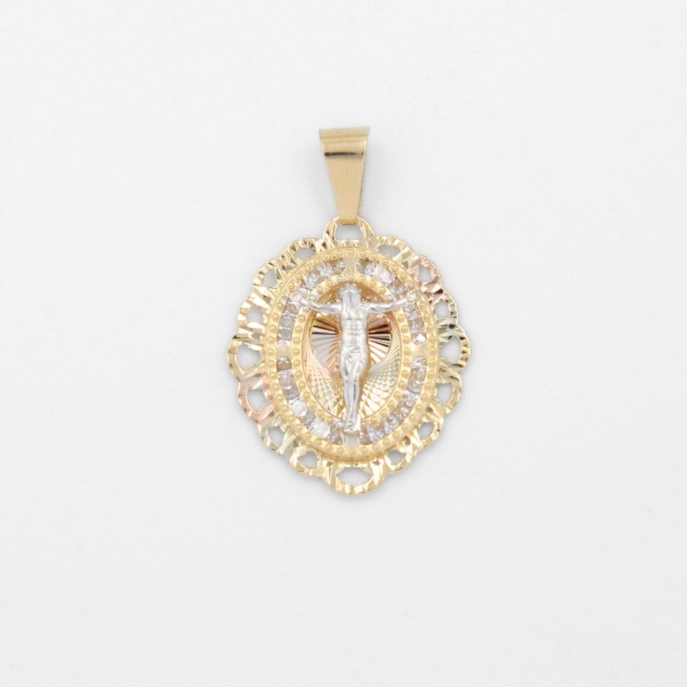 Medalla de Oro 14k con Imagen de Cristo mod. 8842
