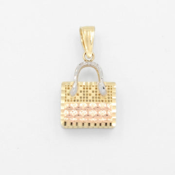 Dije de Oro 14k Bolso Hueco y Fino con Diamantado mod. 8746