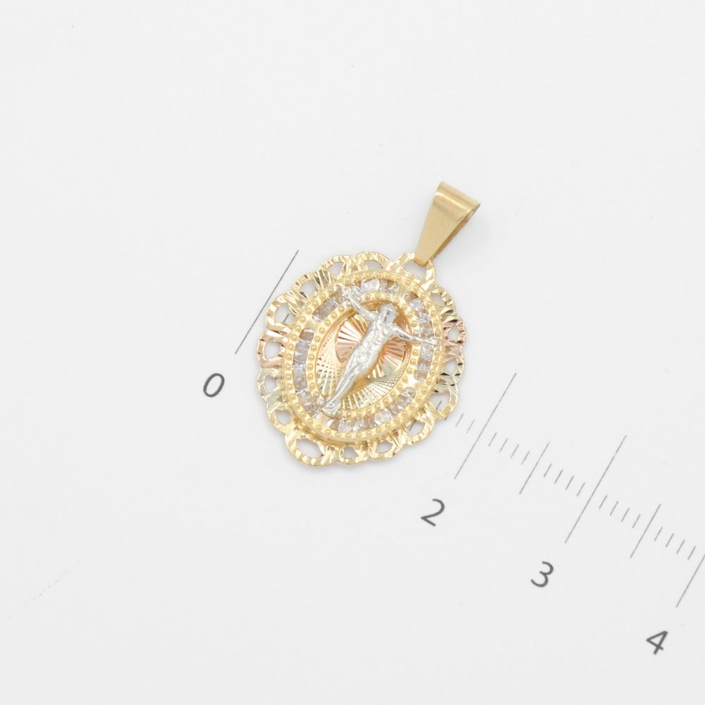 Medalla de Oro 14k con Imagen de Cristo mod. 8842