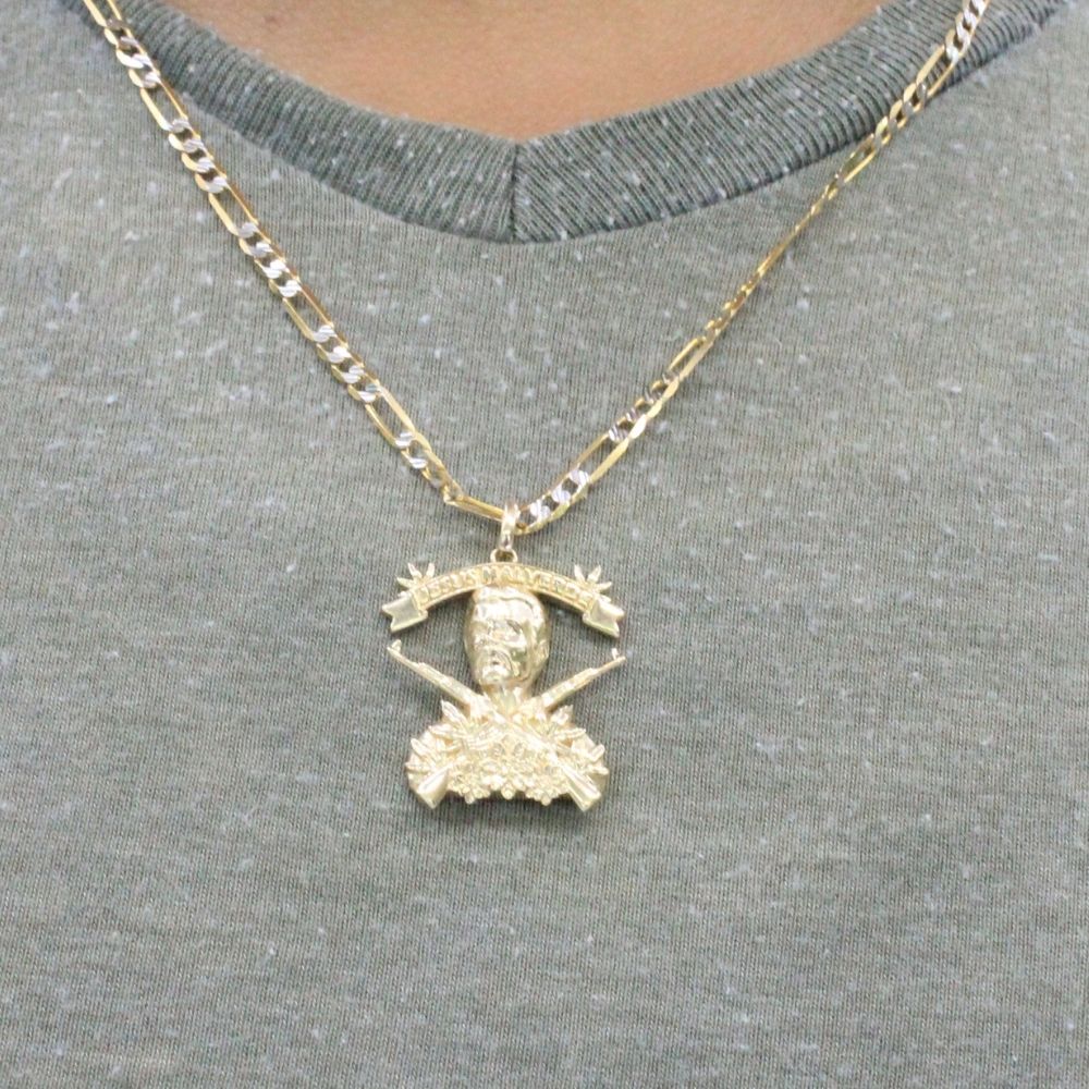 Dije de Oro 14k Diseño de Jesus Malverde mod. 9432