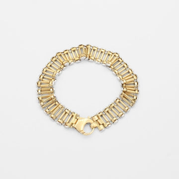 Pulsera de Oro 14k Tejido Ensamblado Estrecho de Diseño mod. 9929