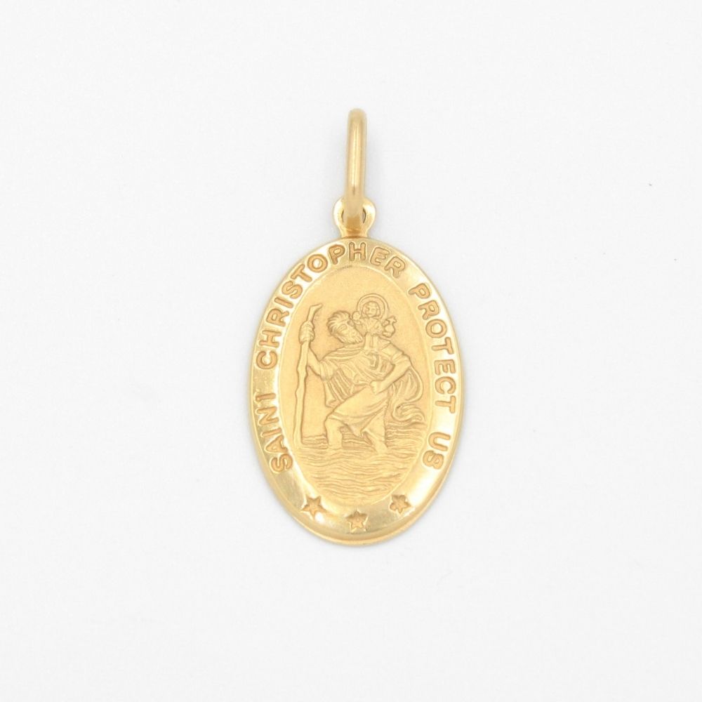 Medalla de Oro 14k San Christopher Protector mod. 9518