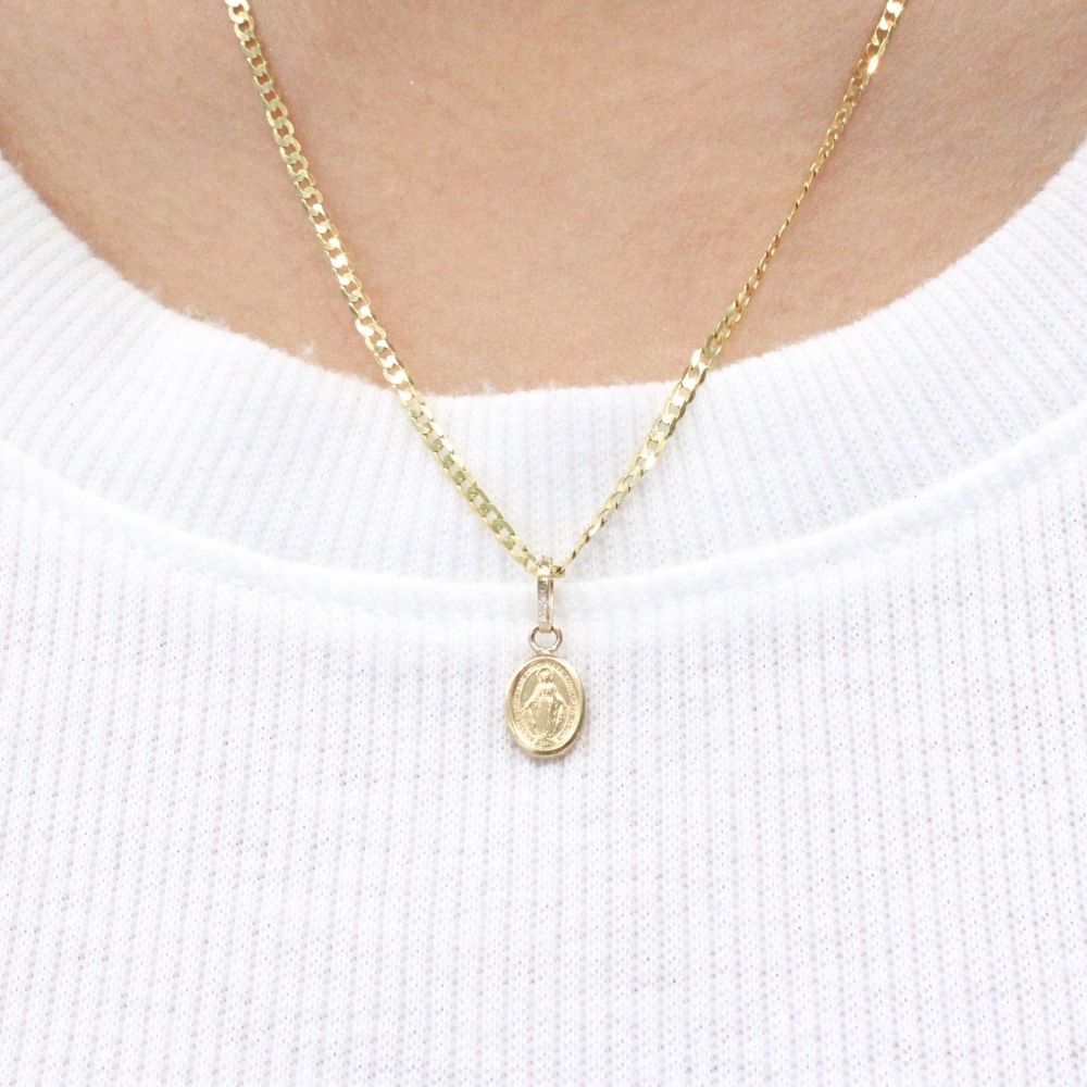 Medalla de Oro 14k Virgen Milagrosa de Diseño Mini Especial mod. 9847