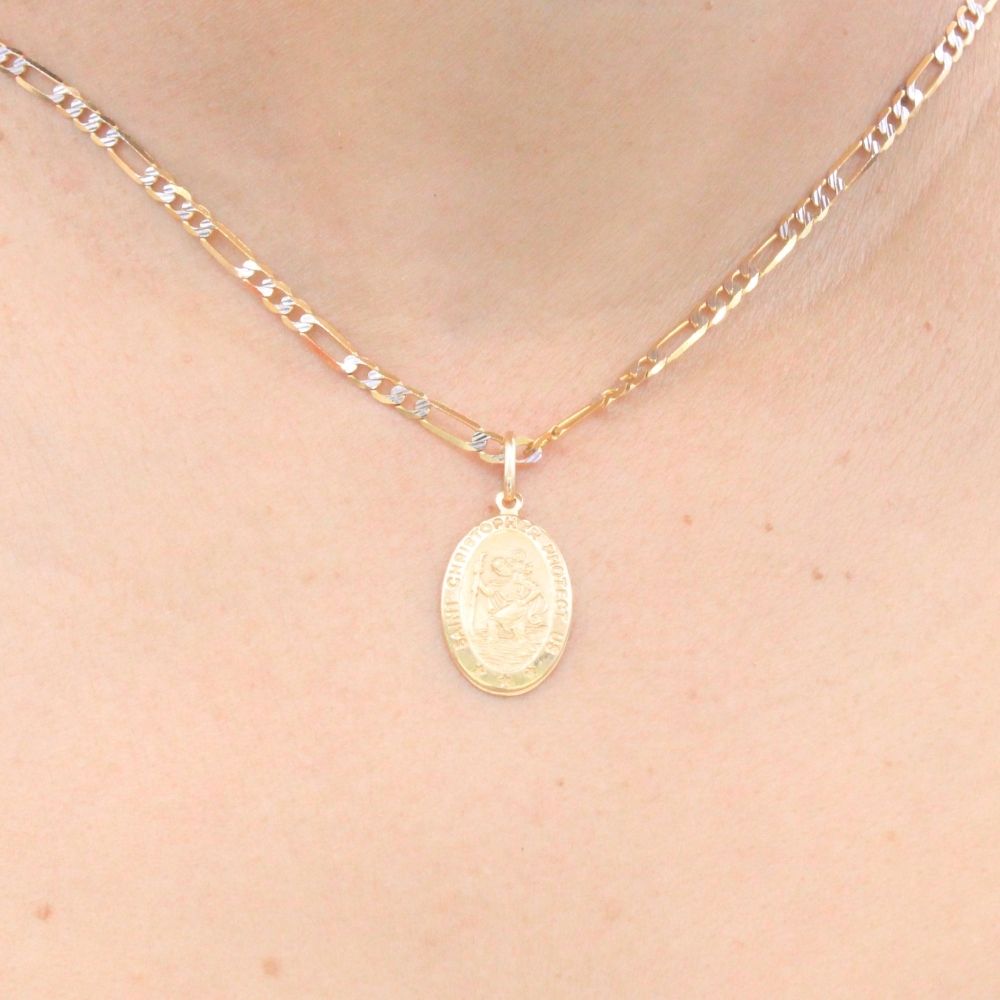 Medalla de Oro 14k San Christopher Protector mod. 9518