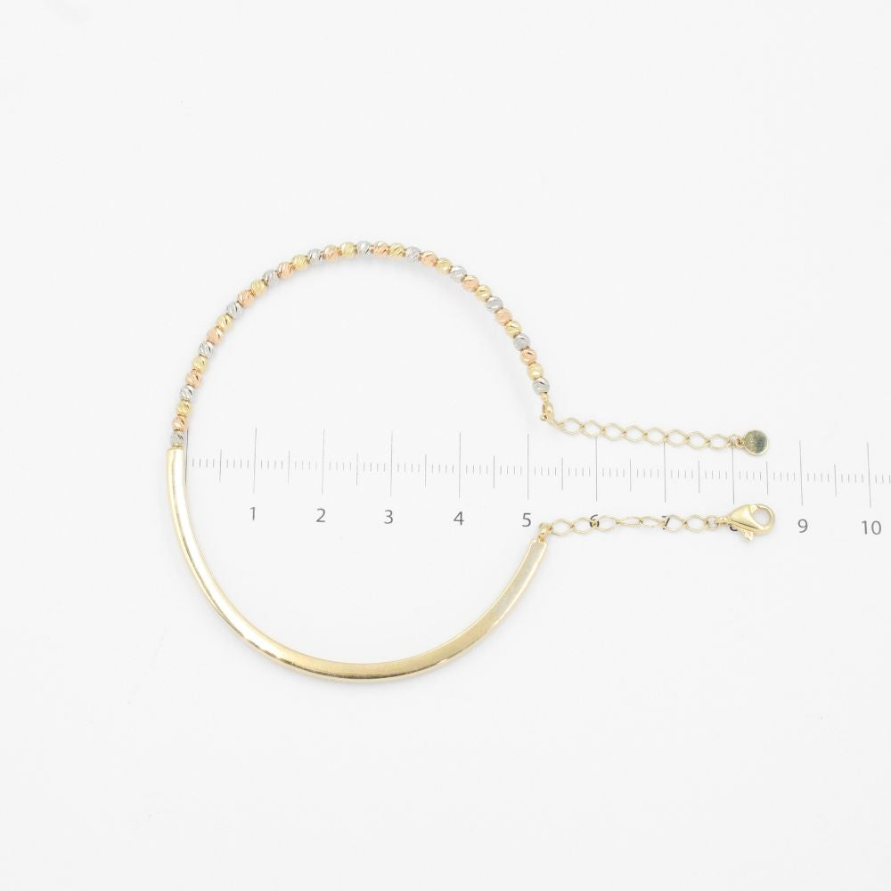 Aro de Oro 14k de Diseño Hueco de Estilo Abierto con Esferas Diamantadas mod. 8795