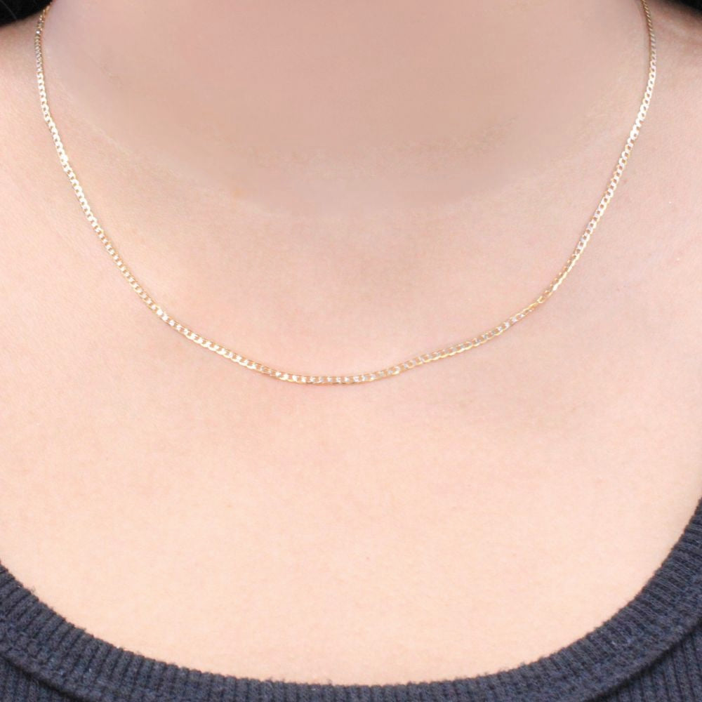 Cadena de Oro 14k Tejido Barbado Sólido con Diamantado Blanco mod. 8930