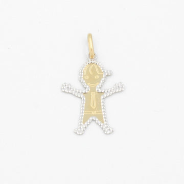 Dije de Oro 14k Pequeño Niño con Diamantado Blanco mod. 9223