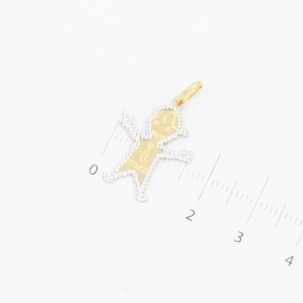 Dije de Oro 14k Pequeño Niño con Diamantado Blanco mod. 9223