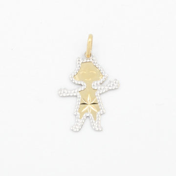 Dije de Oro 14k Pequeño Niña con Diamantado Blanco mod. 9224