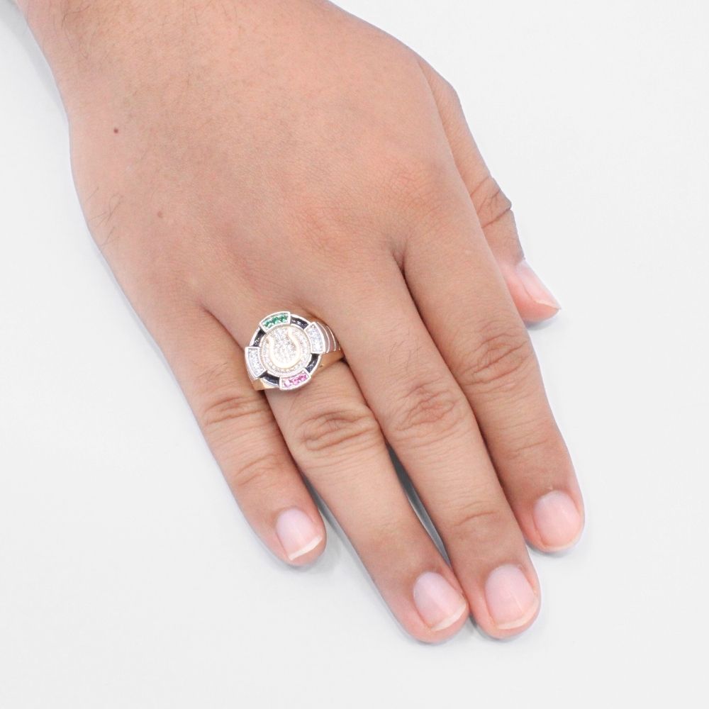 Anillo Verde, Blanco y Rojo mod. 5373