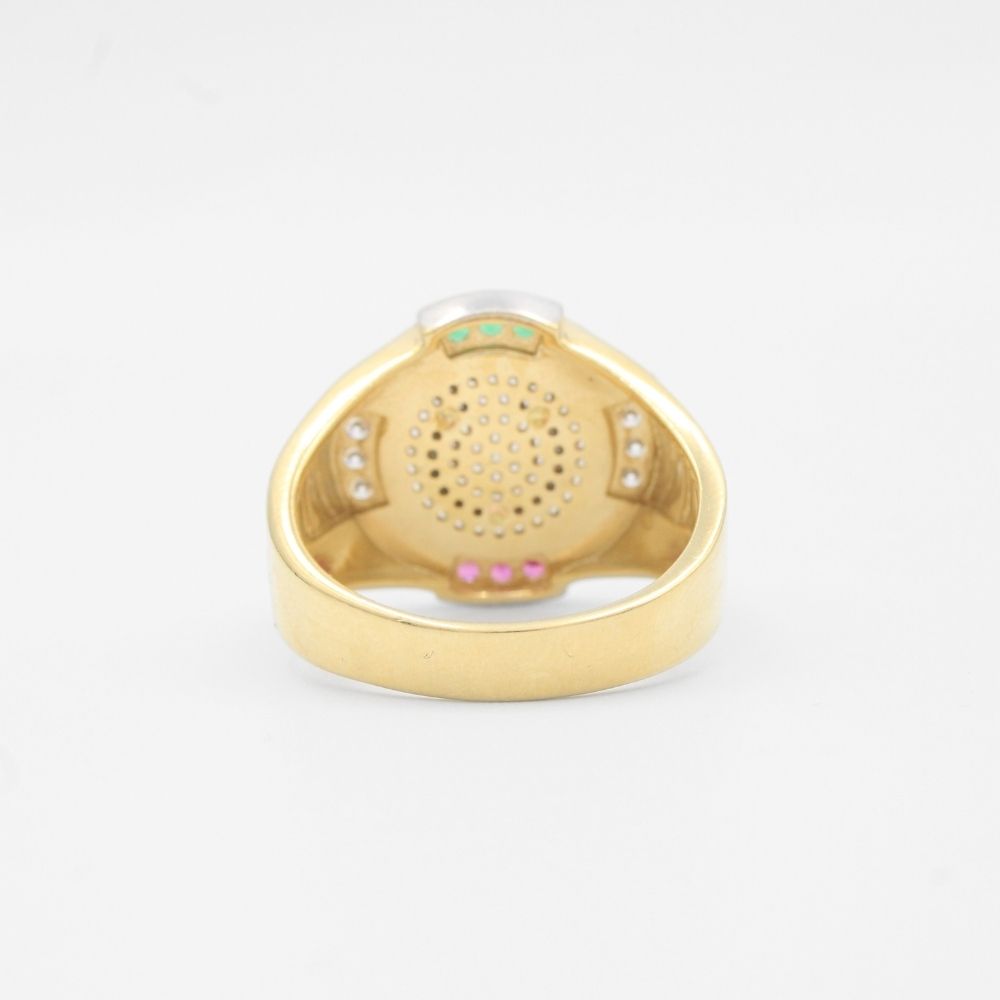 Anillo Verde, Blanco y Rojo mod. 5373