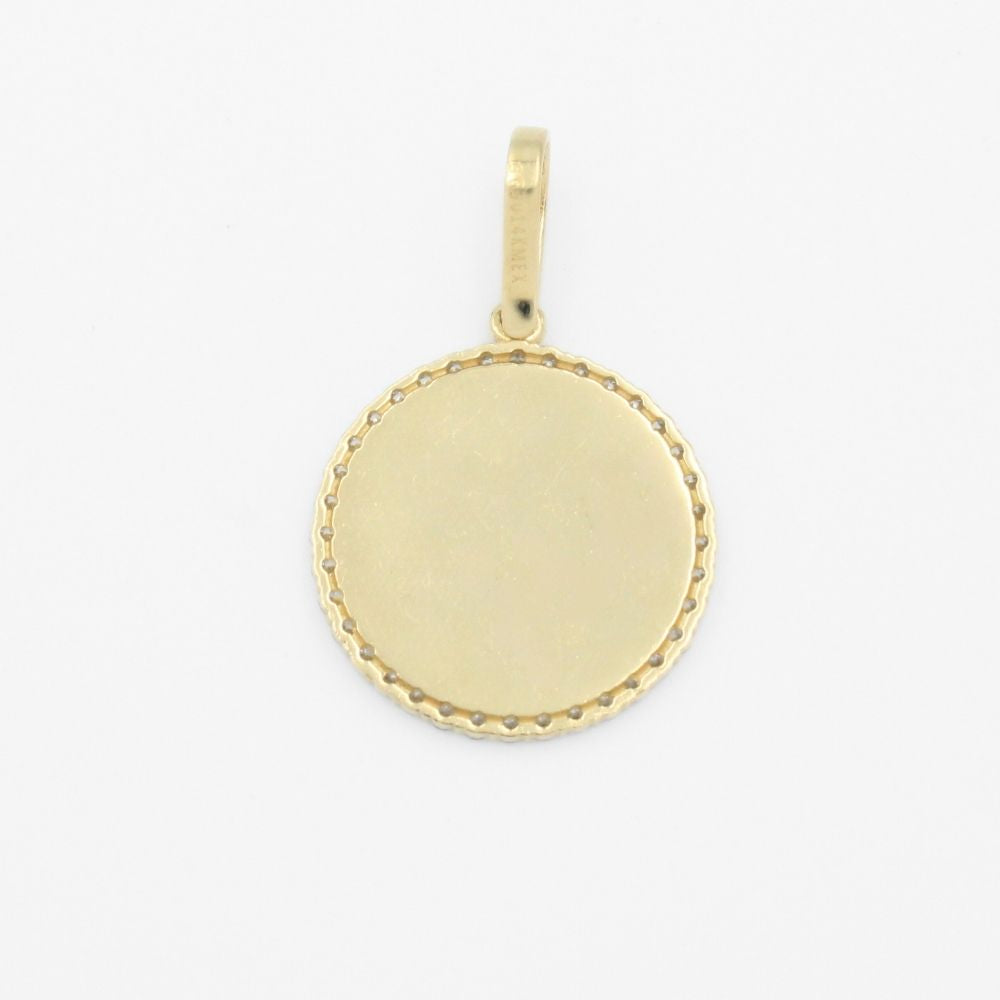 Medalla de Oro 14k Miguel Arcángel Detallado con Zirconias mod. 9714