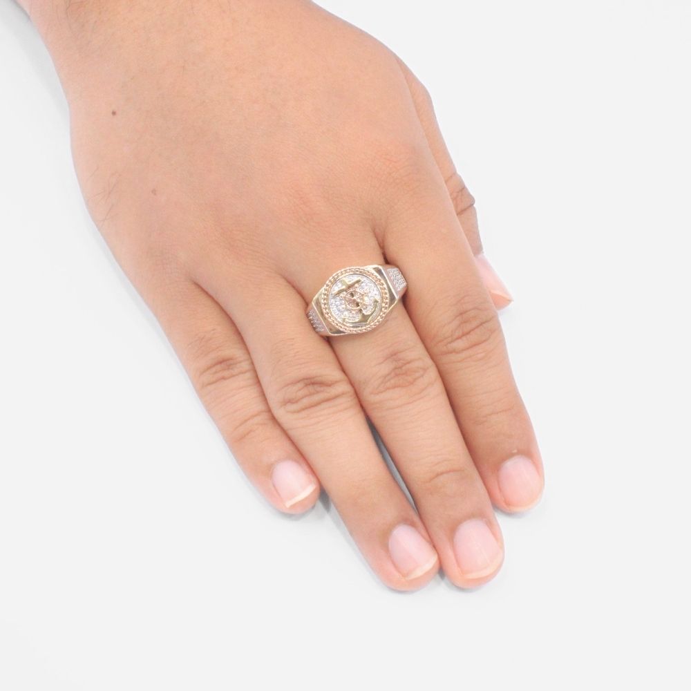 Anillo de Ancla y Timón mod. 5372