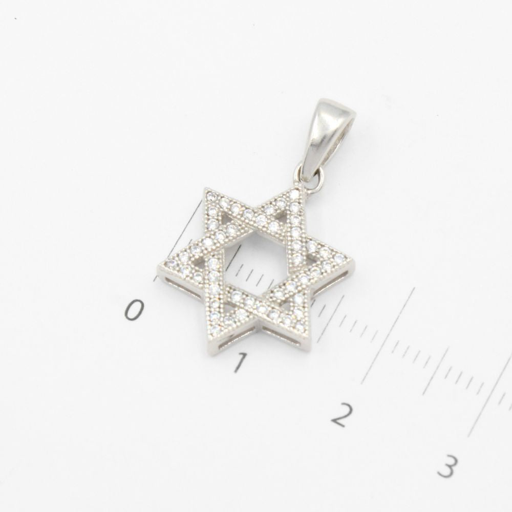 Dije de Oro 14k Hueco Estrella de David con Zirconias mod. 9240