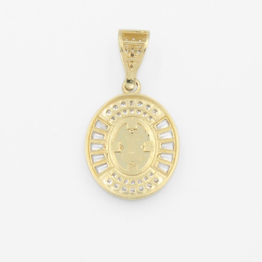 Medalla de Oro 14k San Judas en Diamantado Detallado con Zirconias Finas mod. 9715