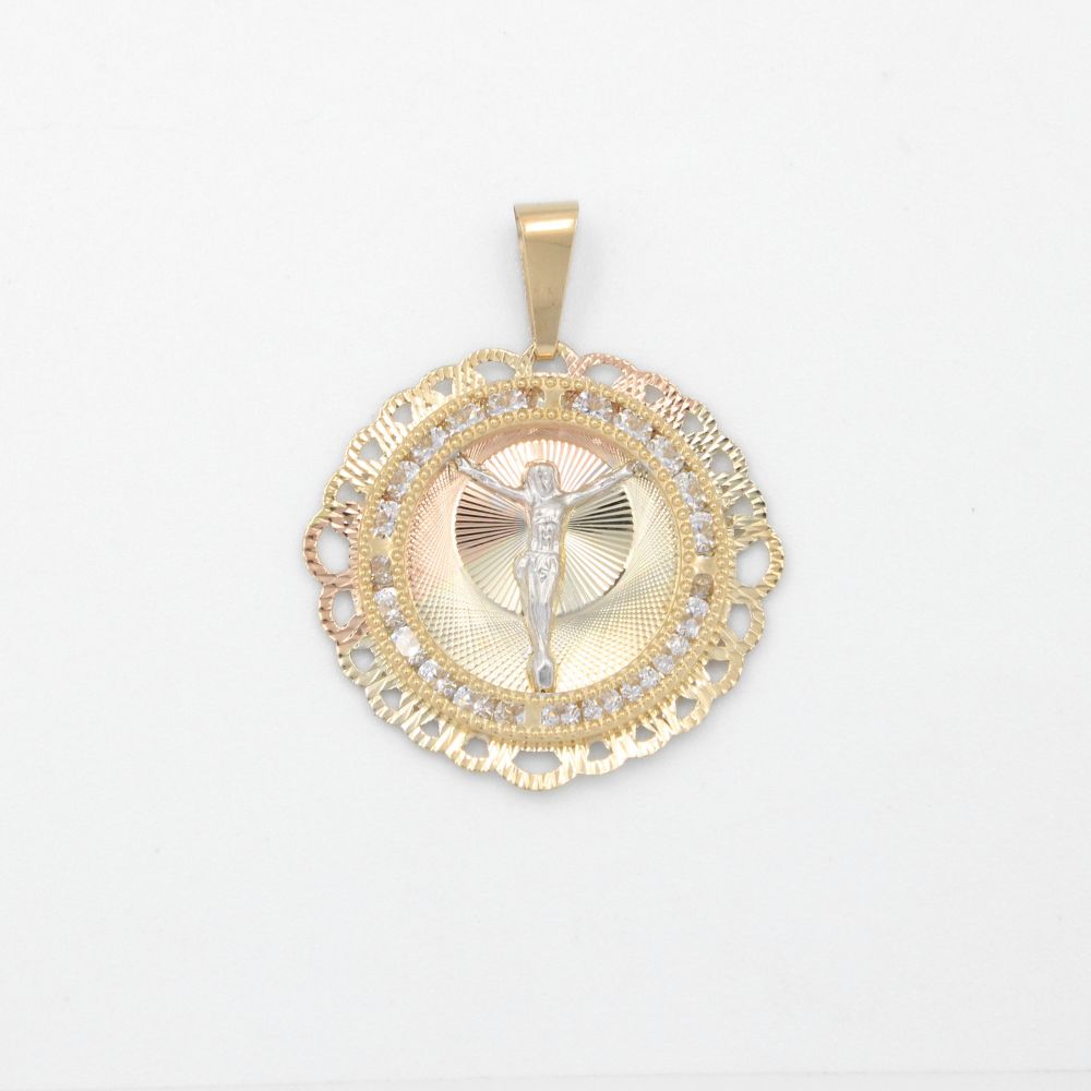 Medalla de Oro 14k con Imagen de Cristo mod. 8849