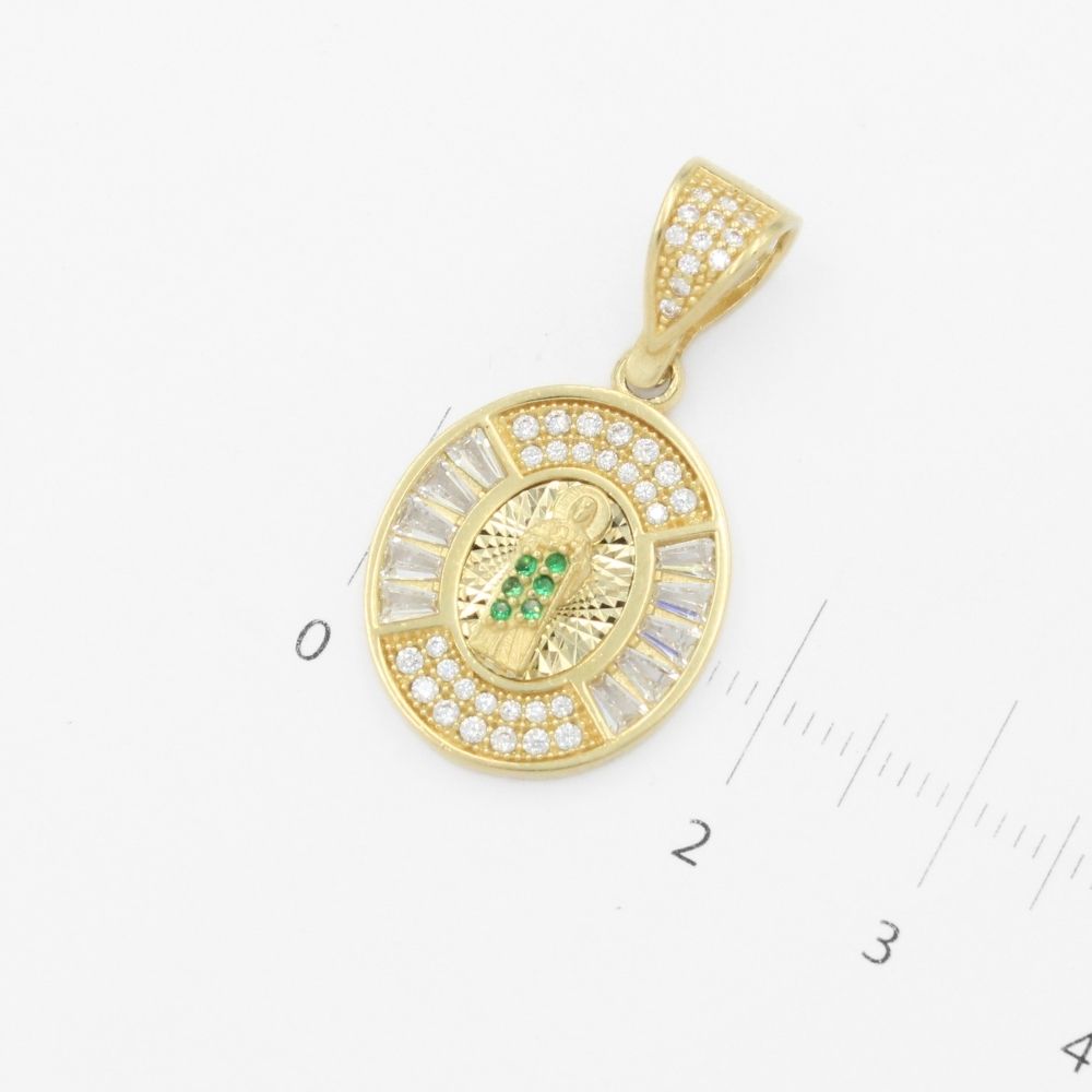 Medalla de Oro 14k San Judas en Diamantado Detallado con Zirconias Finas mod. 9715