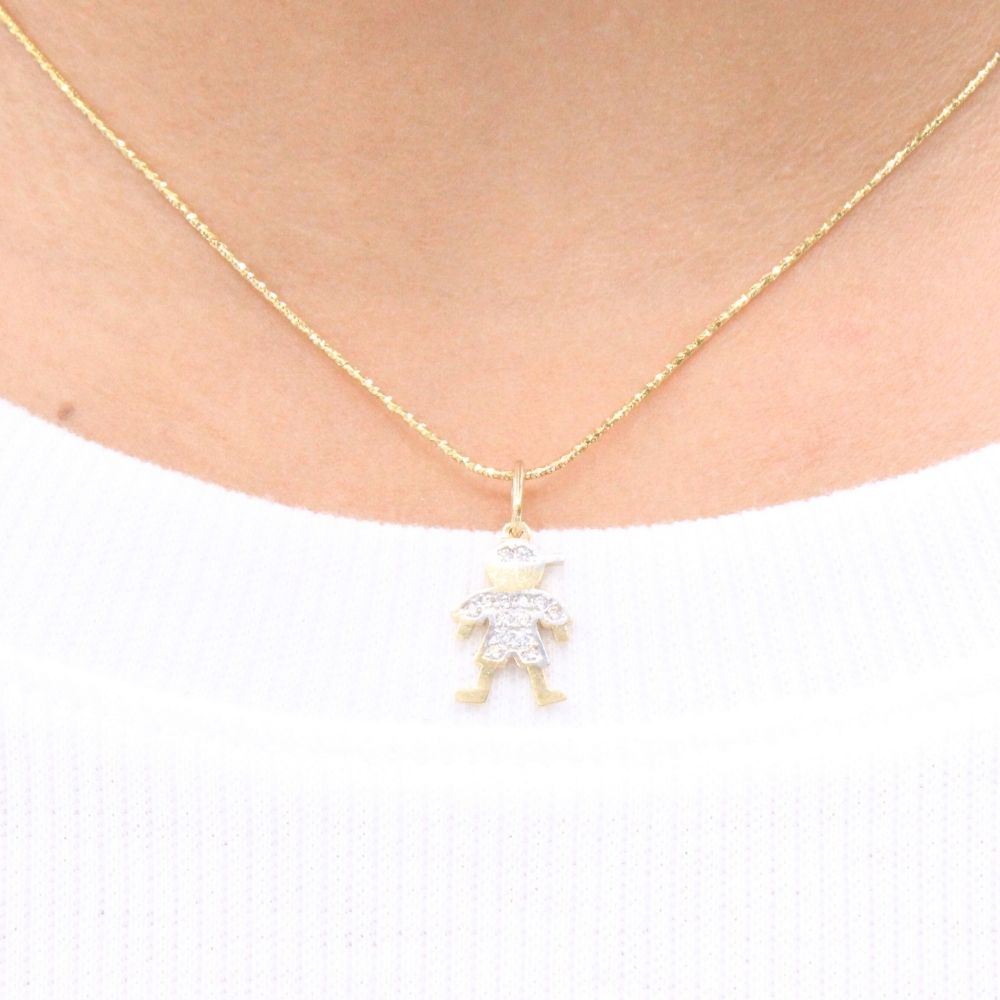 Dije de Oro 14k Niño Incrustado con Zirconias mod. 9226