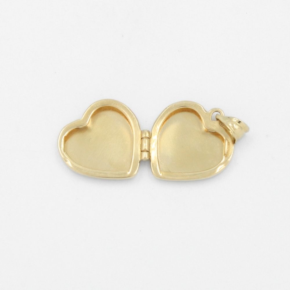 Dije Relicario en Oro 14k Diseño de Corazón Grabable mod. 8751