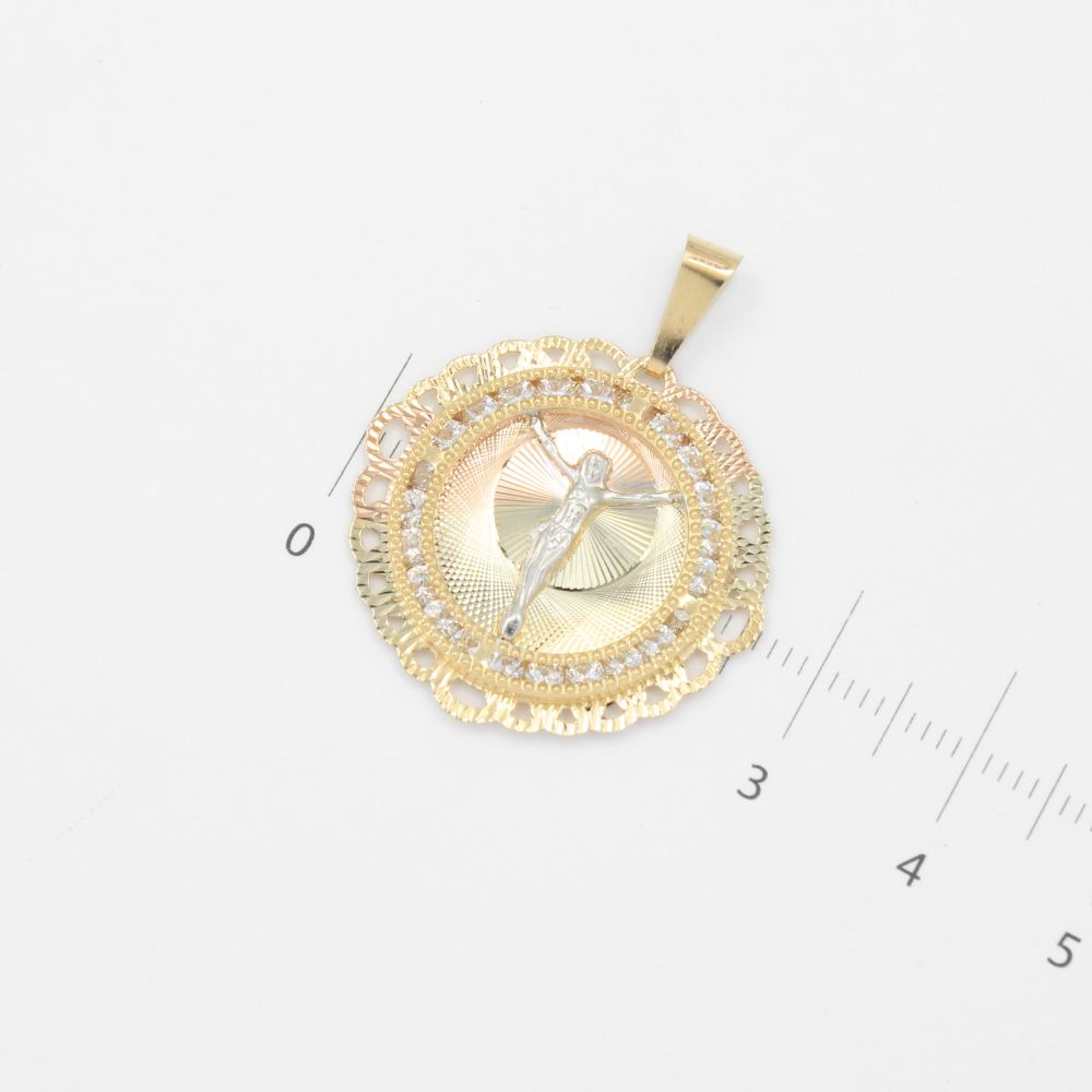 Medalla de Oro 14k con Imagen de Cristo mod. 8849