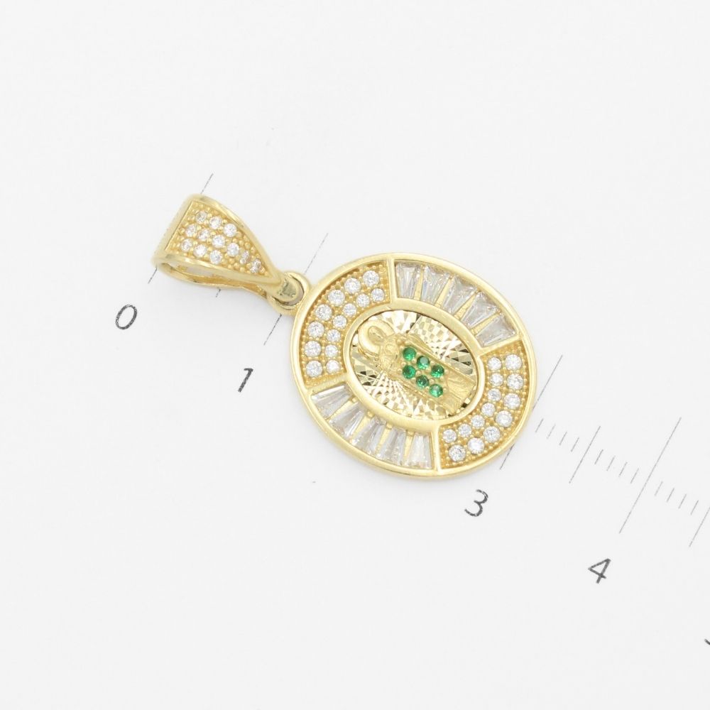 Medalla de Oro 14k San Judas en Diamantado Detallado con Zirconias Finas mod. 9715