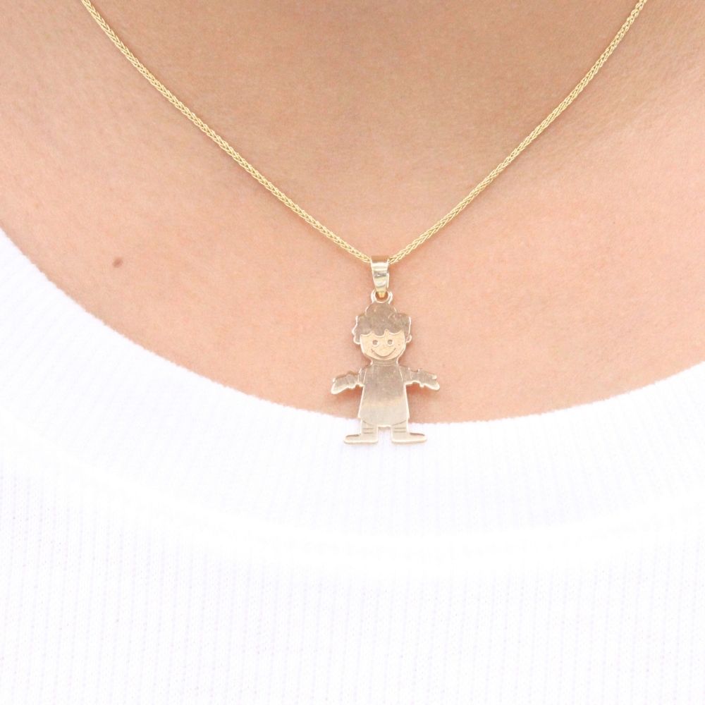Dije de Oro 14k Niño Pequeño de Estilo Liso mod. 9227