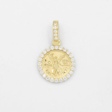 Dije de Oro 14k Pequeño Centenario con Incrustación de Zirconias Finas mod. 7823