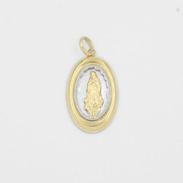 Medalla de Oro 14k Virgen Guadalupe Incrustada en Madre Perla mod. 8028