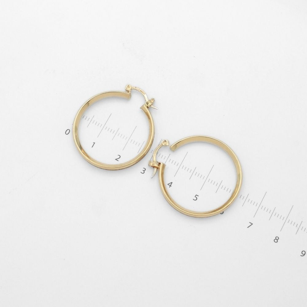 Arracada de Oro 14k de Diseño Redondo y Hueco Incrustado con Zirconias mod. 9878