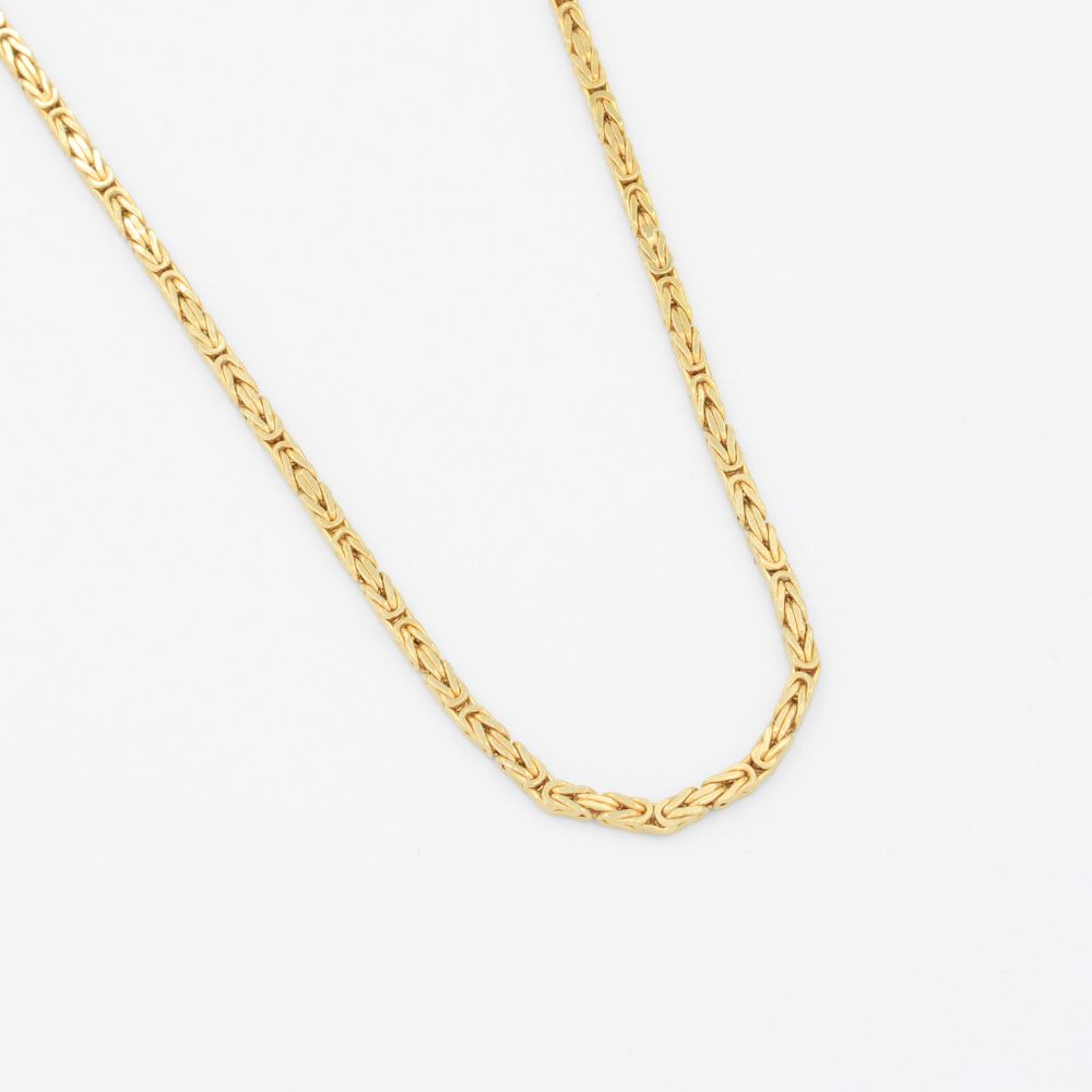 Cadena de Oro 14k Tejido Bizantino Hueco y Brillante mod. 9504