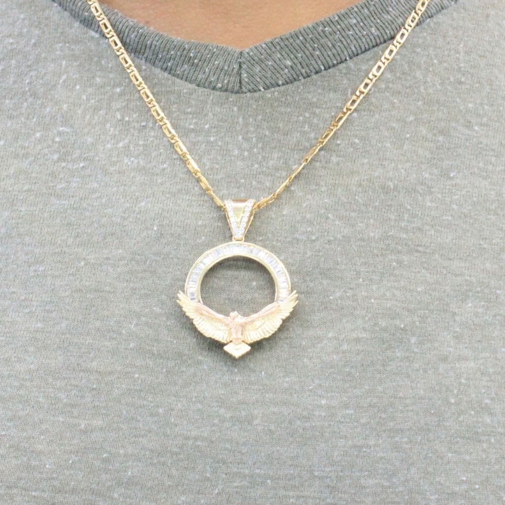 Dije de Oro 14k Diseño de Portamonedas Incustado de Zirconias mod. 9438