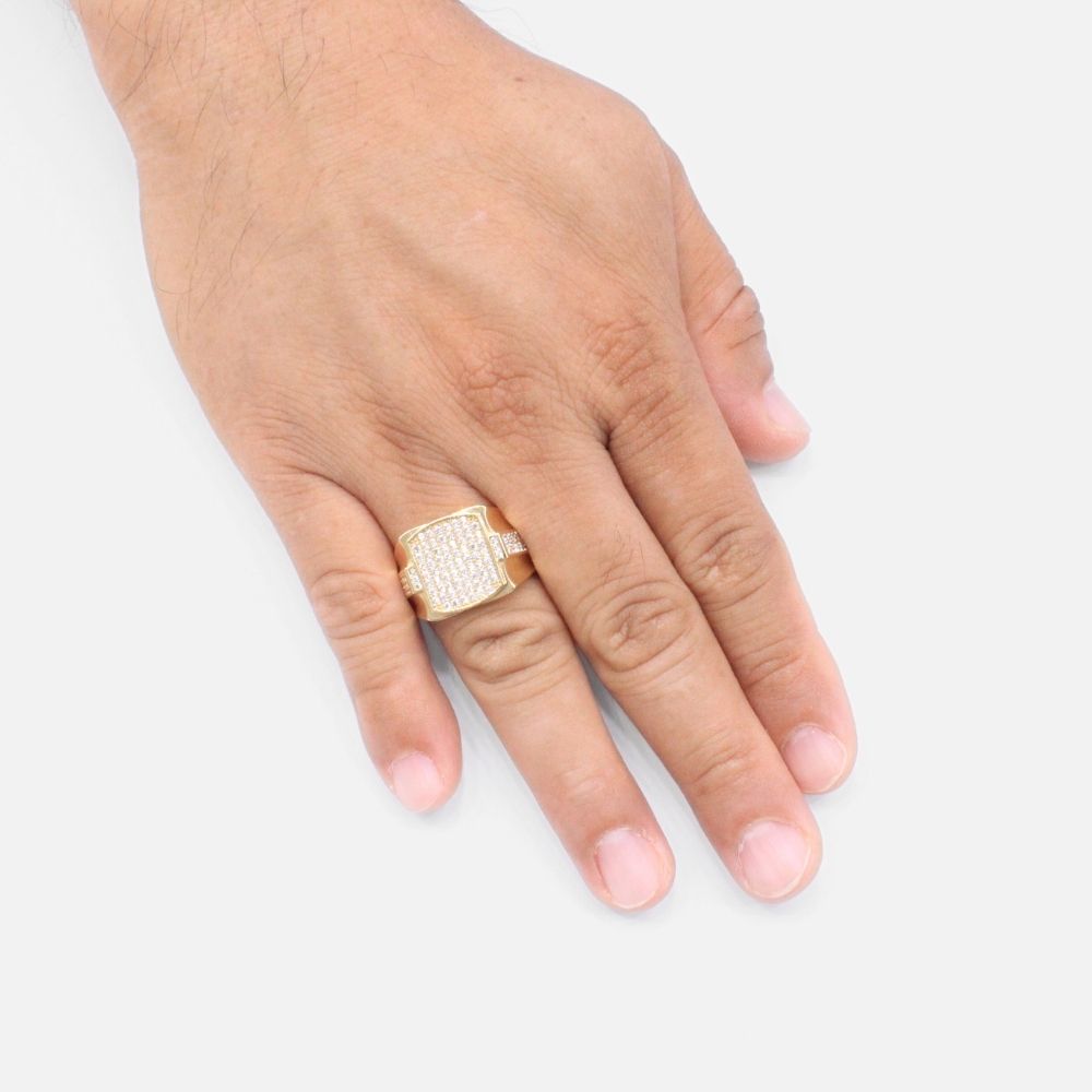 Anillo de Oro 14k con Incrustación Especial de Zirconias Finas mod. 9460