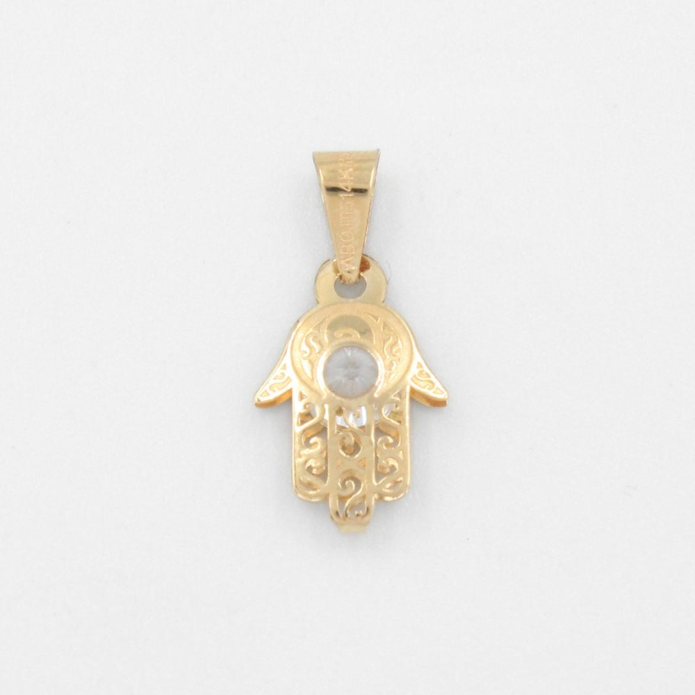 Dije de Oro 14k Mano de Fátima con Zirconia mod. 8830