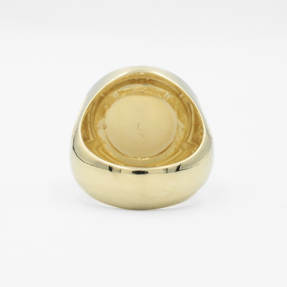 Anillo de Oro 14k Diseño Corona del Rey sobre Diamantado y Laterales con Zirconias mod. 9720