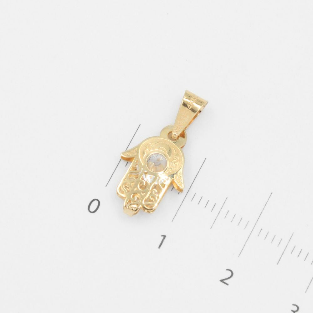 Dije de Oro 14k Mano de Fátima con Zirconia mod. 8830