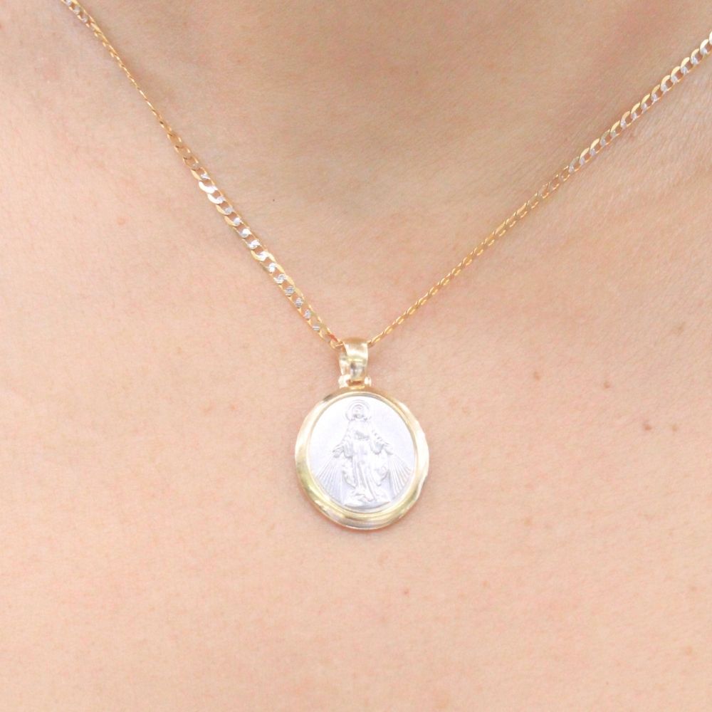 Medalla de Oro 14k Virgen Milagrosa mod. 9528
