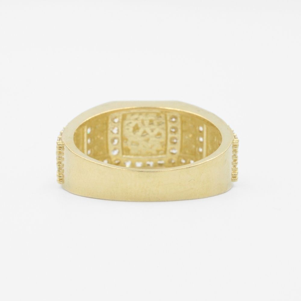 Anillo de Oro 14k Diseño Barroco Detallado con Zirconias mod. 9722