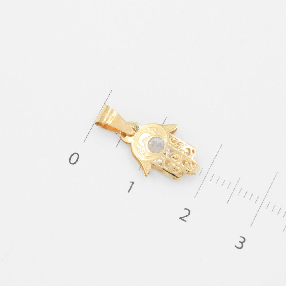 Dije de Oro 14k Mano de Fátima con Zirconia mod. 8830