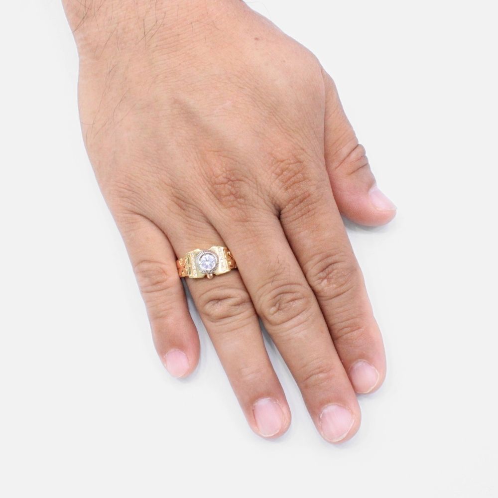 Anillo de Oro 14k Elegance X Incrustado con Zirconias mod. 9466