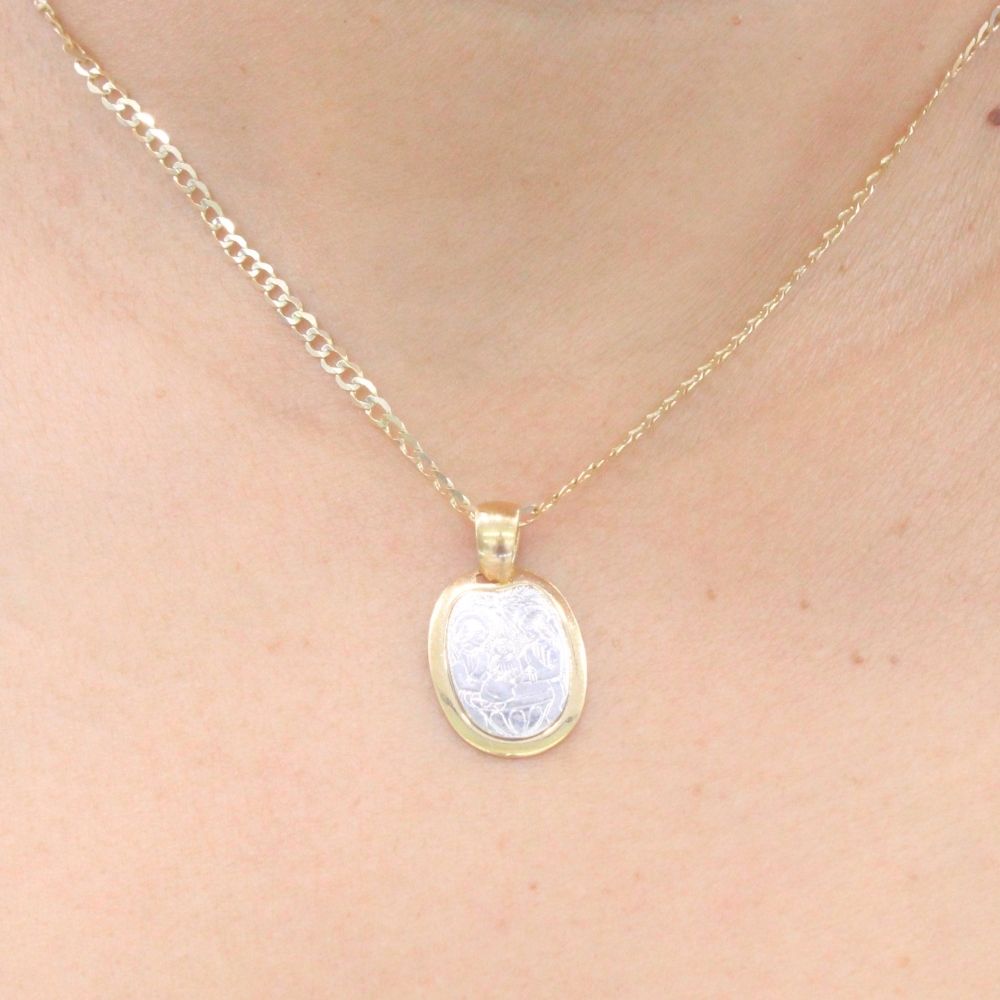 Medalla de Oro 14k para Bautizo mod. 9532