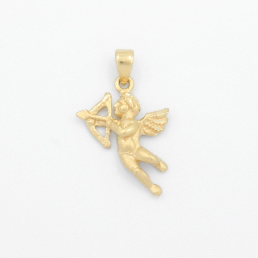 Dije de Oro 14k Cupido de Tono Mate mod. 9164