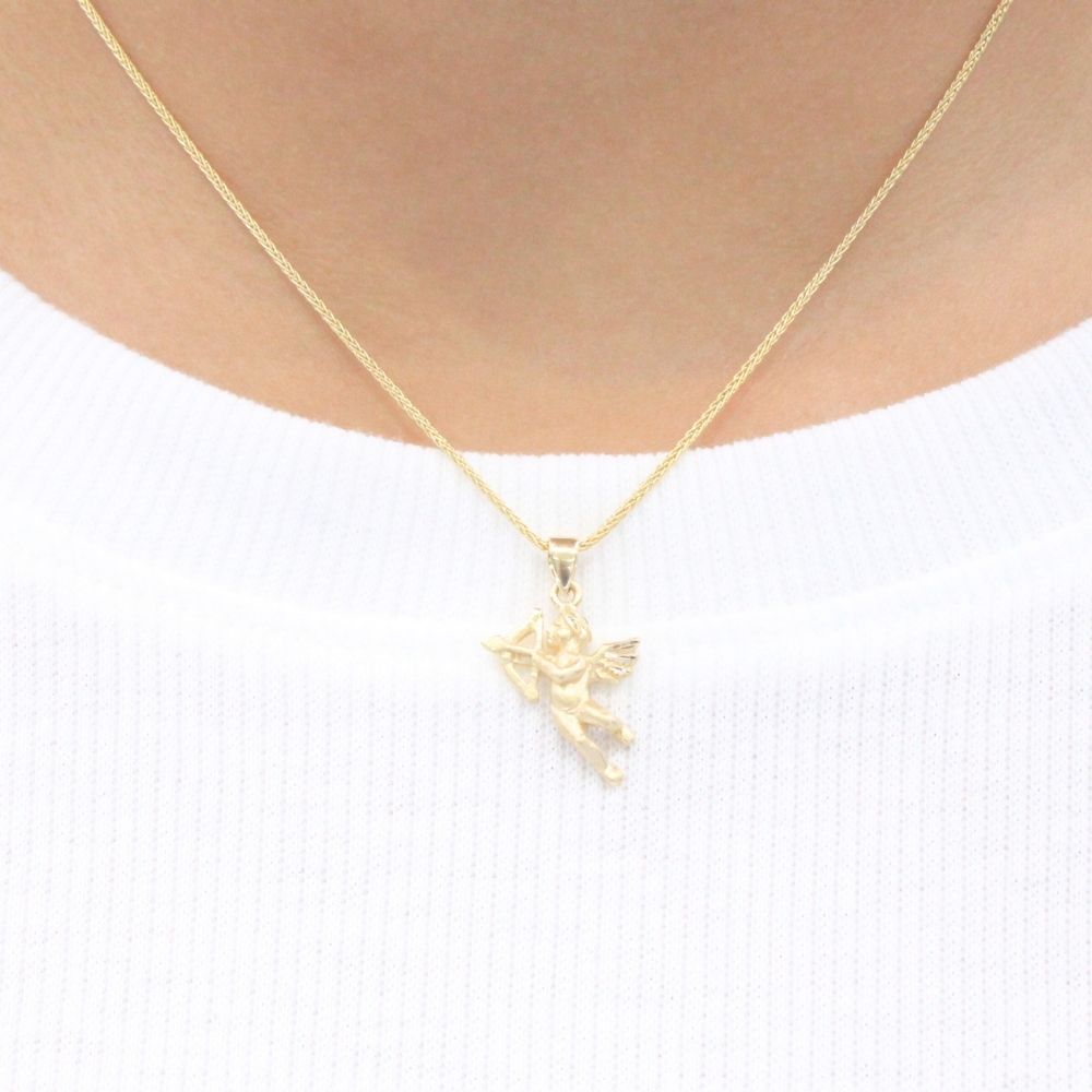 Dije de Oro 14k Cupido de Tono Mate mod. 9164