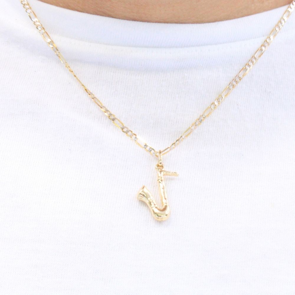 Dije de Oro 14k Diseño de Saxofón  Brillante mod. 9490
